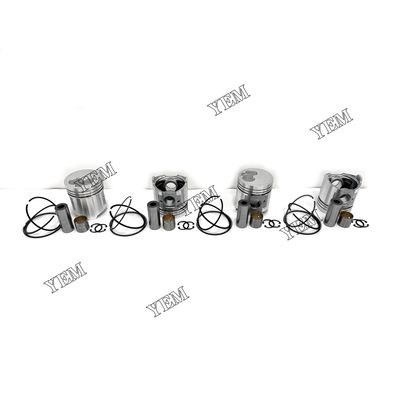 New 4PCS Piston With Rings For Fits Yanmar 4D94E Excavator Parts Engine
